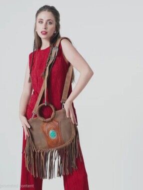 Loyal West By Myra Sedona Tassle Bag In Saddle Brown NWT!